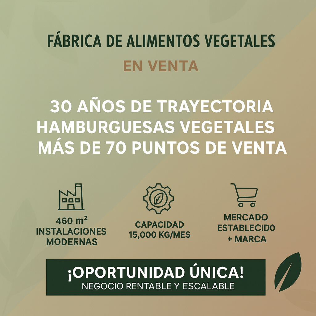 Fábrica de Alimentos Vegetales en venta